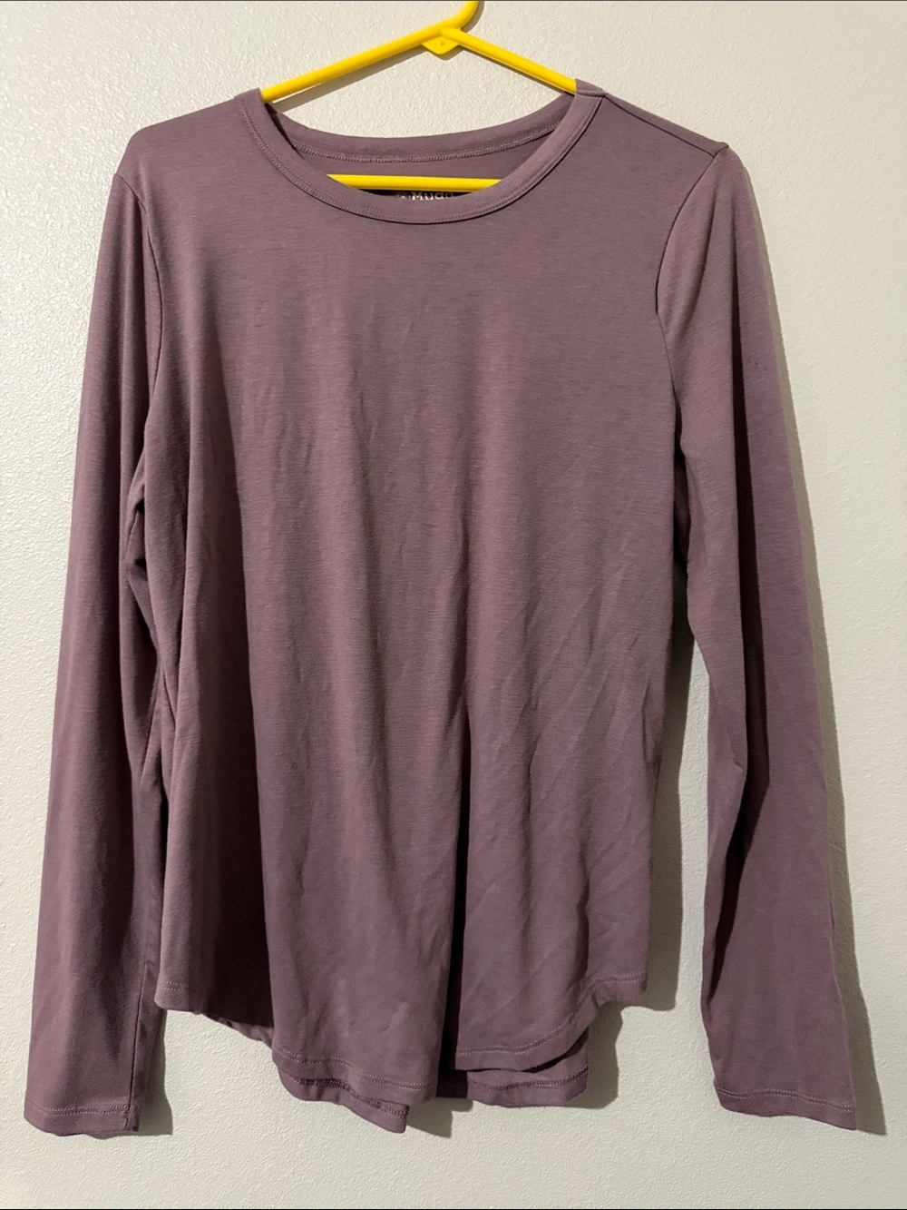 Mudd Long Sleeve Crewneck Top in Mauve